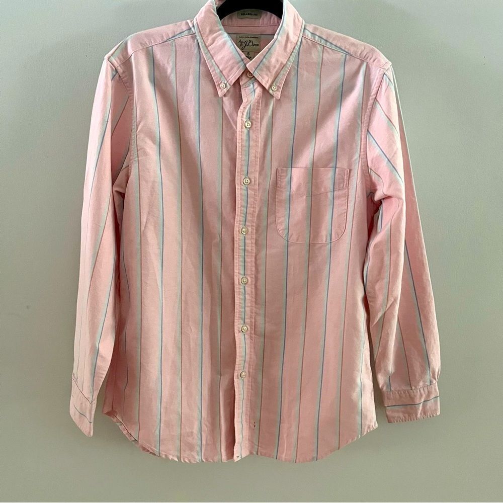 J Crew Relaxed Fit Washed Cotton Poplin Shirt Button Front Mens Size Smalll